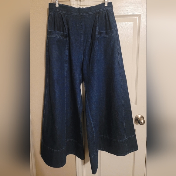 The Gaucho Jeans, Crafted from structured yet fluid deep-indigo denim. NWOT - Picture 5 of 8